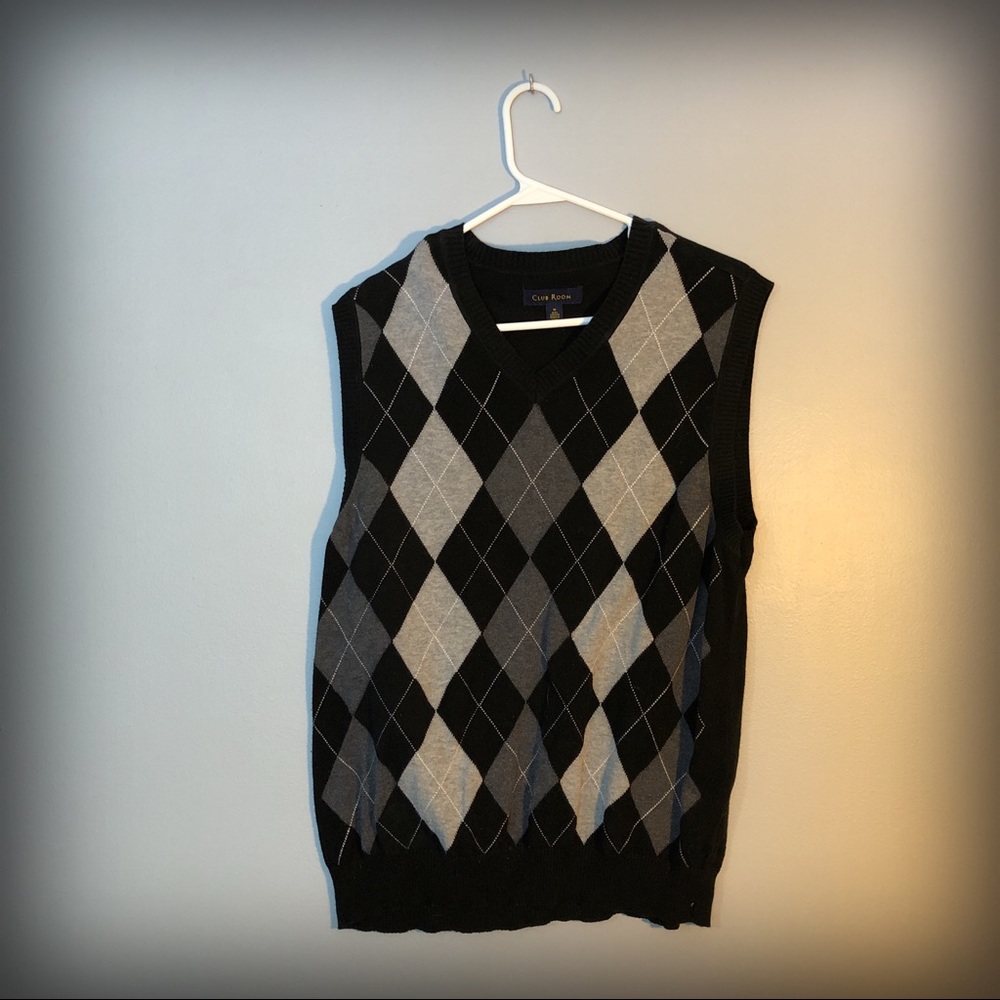 Club Room M black and gray sweater vest